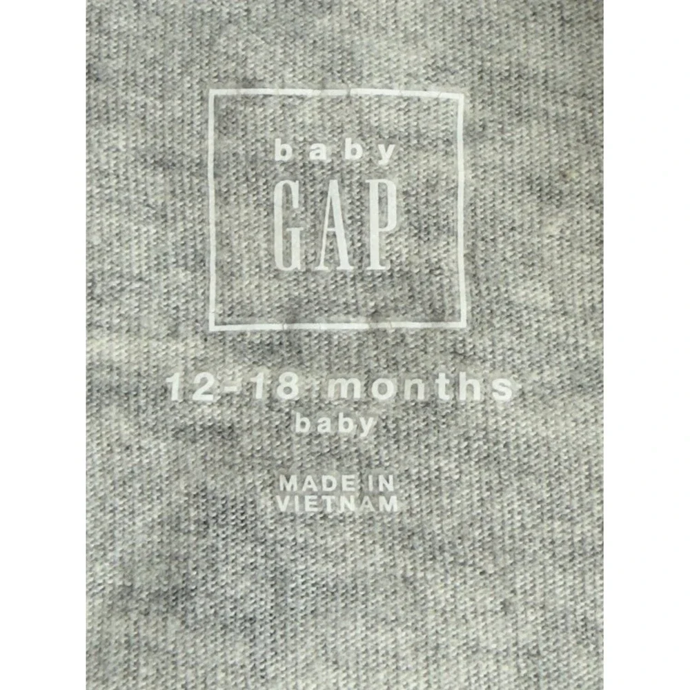 Baby Gap Gray & Blue Star Print Long Sleeve Cotton Bodysuit. 12-18 Months.